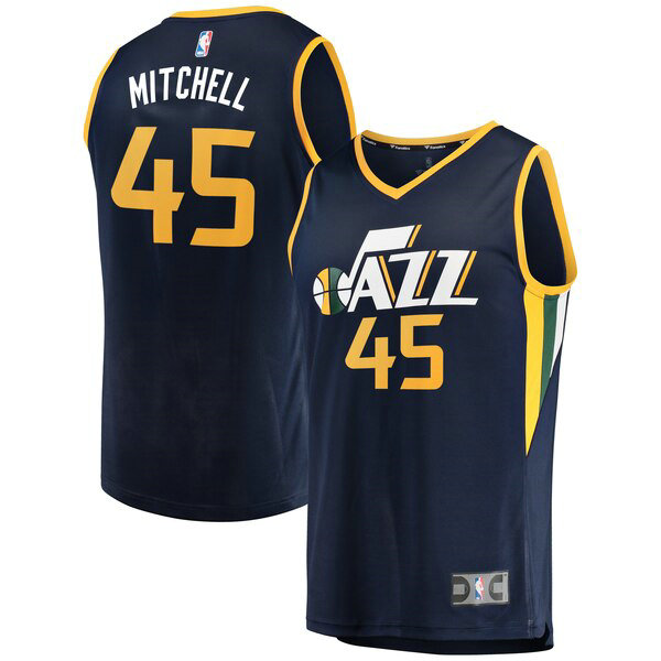 Maillot nba Utah Jazz Icon Edition Homme Donovan Mitchell 45 Bleu marin